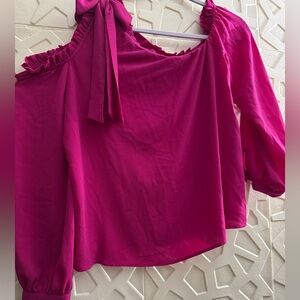 CeCe Fuchsia Off-Shoulder Blouse